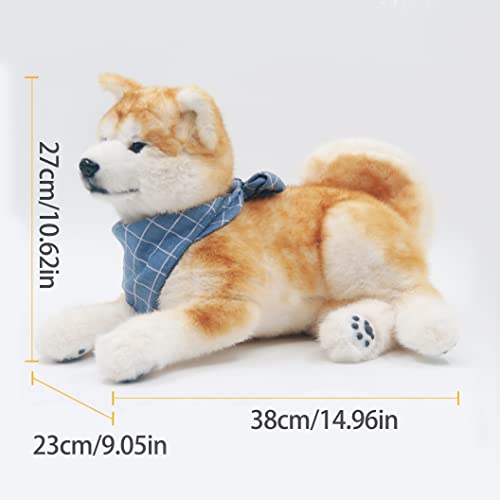 Chongker Dog Stuffed Animals Shiba Inu Plush Handmade Realistic Toy Dog Cuddly Plush Puppy Companion Pet Gifts for Kids Women Birthday Anniversary Dog Lover