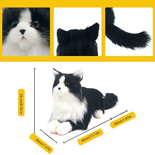 Chongker Stuffed Animals Handmade Realistic Cat Plush (Black Cat)