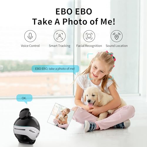 Enabot EBO X Home Robot: Harman AudioEFX Speaker with Alexa Voice Control Built-in, Movable Home Monitoring Robot with Smart Mapping, Stabilized 4K UHD Security Pet Camera with Night Vision