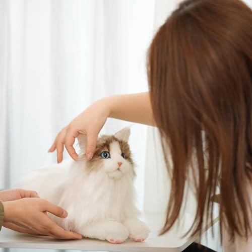 Chongker Stuffed Animals Handmade Realistic Black Cat Plush Companion Pet Gifts for Women Birthday Anniversary Cat Lover (Ragdoll Cat)