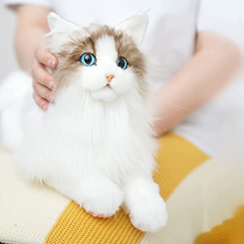 Chongker Stuffed Animals Handmade Realistic Black Cat Plush Companion Pet Gifts for Women Birthday Anniversary Cat Lover (Ragdoll Cat)