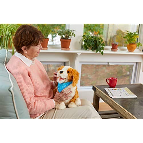 JOY FOR ALL - Freckled Pup - Brown and White Soft-Touch Coat - Realistic and Lifelike Interactive Companion Pets