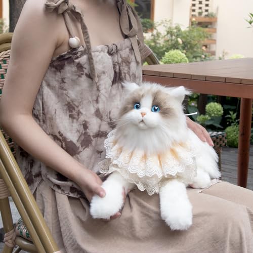 Chongker Cat Plush - Realistic Cat Stuffed Animal for Kids Lifelike Ragdoll Cat Plush, Gift for Kids and Cat Lovers (Ragdoll Cat)