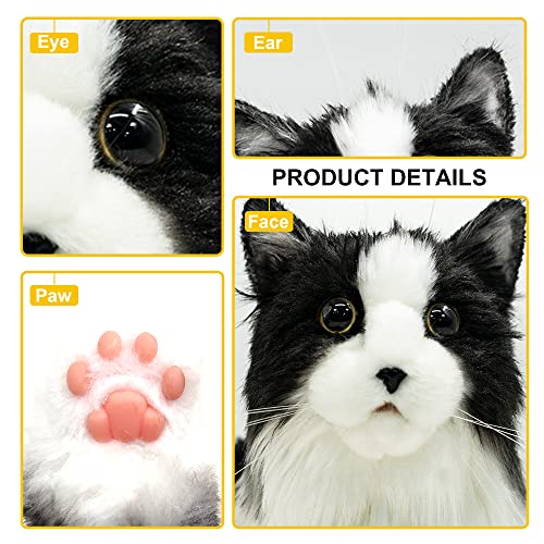 Chongker Stuffed Animals Handmade Realistic Cat Plush (Black Cat)
