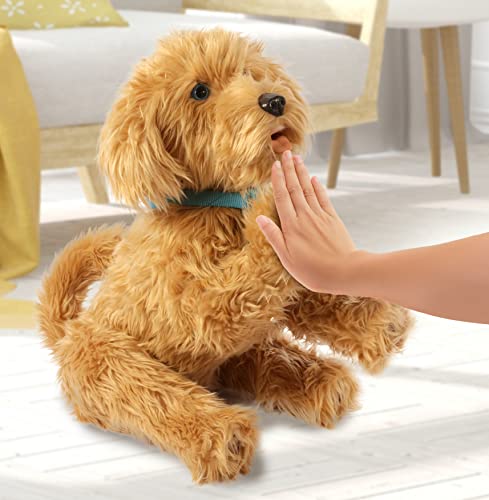 My Fuzzy Friend Moji Interactive Labradoodle - Plush Dog Toy for Boys and Girls, Loveable and Lifelike Companion Pet , Brown
