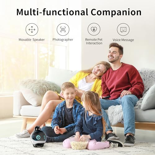 Enabot EBO X Home Robot: Harman AudioEFX Speaker with Alexa Voice Control Built-in, Movable Home Monitoring Robot with Smart Mapping, Stabilized 4K UHD Security Pet Camera with Night Vision