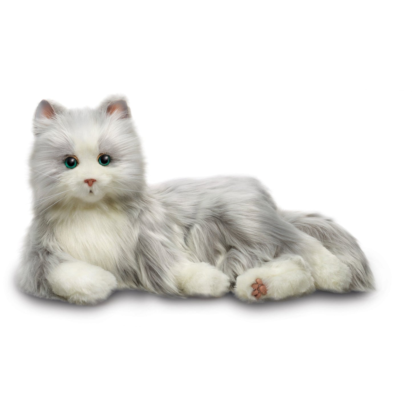 JOY FOR ALL - Silver Cat with White Mitts - Interactive Companion Pets - Realistic & Lifelike