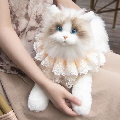 Chongker Cat Plush - Realistic Cat Stuffed Animal for Kids Lifelike Ragdoll Cat Plush, Gift for Kids and Cat Lovers (Ragdoll Cat)