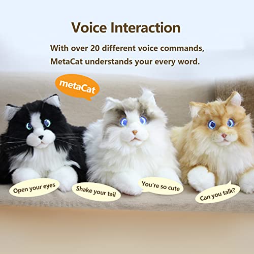 ELEPHANT ROBOTICS metaCat Ragdoll - Interactive Companion Pets Robot Cat with Voice Command/Heartbeat/Animation Interaction - Gifts for All Ages - Realistic & Lifelike, Type-C Charging
