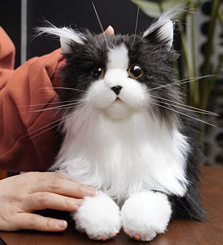 Chongker Stuffed Animals Handmade Realistic Cat Plush (Black Cat)