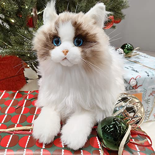 Chongker Weighted Stuffed Animals 4.5LB,Realistic Ragdoll Cat Lifelike Size and Weight Cat Plush,Companion Gifts for Adults and Kids