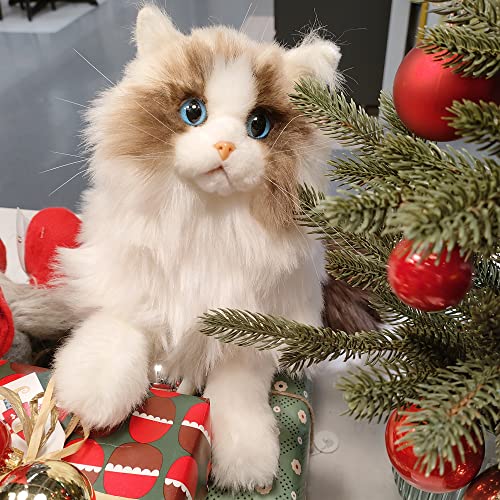 Chongker Weighted Stuffed Animals 4.5LB,Realistic Ragdoll Cat Lifelike Size and Weight Cat Plush,Companion Gifts for Adults and Kids
