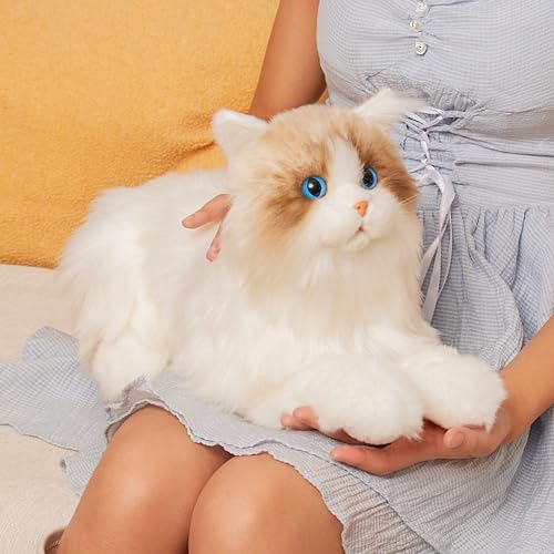 Chongker Interactive Robot cat Plush Stuffed Animal Toys for Kids Bionic Motion Purr Heartbeat Sound